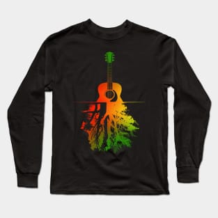 Rasta Reggae Jamaica Guitar Forest Reflections Men Women Kid Long Sleeve T-Shirt